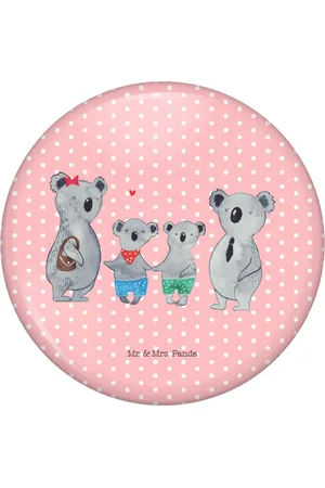 Mr. & Mrs. Panda Anstecknadel Koala Familie zwei - Pastell - Geschenk, Oma, Koalafamilie, Anste (1-tlg), Stabile Anstecknadel - Verkäufer: