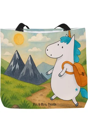 Mr. & Mrs. Panda Shopper Einhorn Bergsteiger Design - - Geschenk, Einkaufstasche, Weltenb (1-tlg), Mobiler Big Bag - Verkäufer: