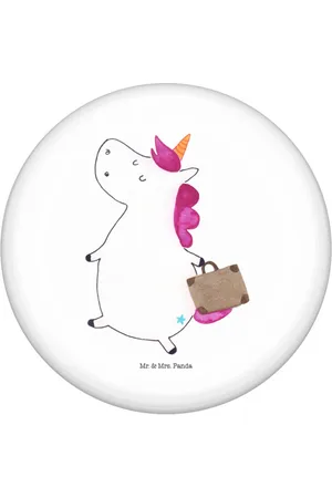 Mr. & Mrs. Panda Anstecknadel Einhorn Koffer - - Geschenk, Anstecknadel, lustig, Pin, Reise, 5 (1-tlg), Symbol für Freundschaft - Verkäufer: