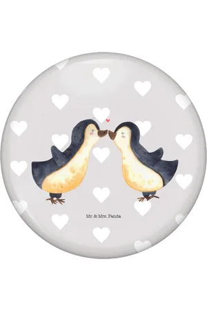 Mr. & Mrs. Panda Anstecknadel Pinguin Liebe - Pastell - Geschenk, Verlobung, Partner, Ansteckn (1-tlg), Charmante Sprüche - Verkäufer: