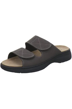Afs 350282 Wechselfußbett Pantolette für Herren mit Fußbett, bequeme Sandalen aus Leder - Verkäufer: