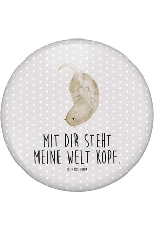 Mr. & Mrs. Panda Anstecknadel Otter Kopfüber - Pastell - Geschenk, Seeotter, süß, Pin, Fischot (1-tlg), Einzigartige Designs - Verkäufer: