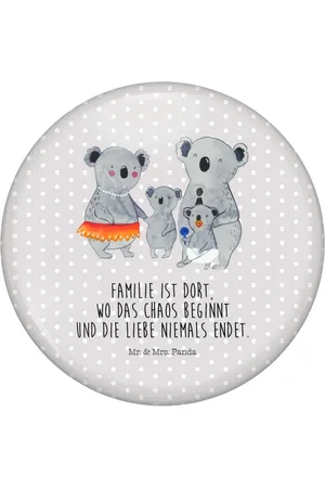 Mr. & Mrs. Panda Anstecknadel Koala Familie - Pastell - Geschenk, Button, Papa, Pin, Muttertag (1-tlg), Edles Erscheinungsbild - Verkäufer: