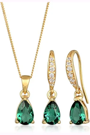 Elli Schmuckset Kette Ohrhänger Quarz Topas 925 Silber, Tropfen - Verkäufer: JULIE & GRACE GmbH