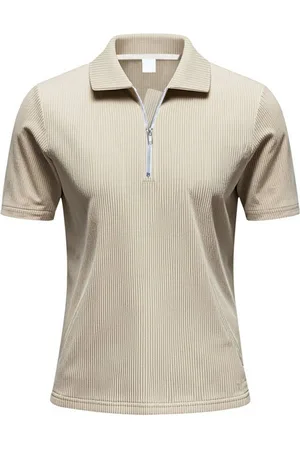 Allthemen Poloshirt mit Cord-Struktur Halbzip Kurzarmshirt - Verkäufer: