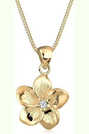 Elli DIAMONDS Kette mit Anhänger Frangipani Blüte Diamant (0.03 ct) 925 Silber, Frangipani Blüte - Verkäufer: JULIE & GRACE GmbH