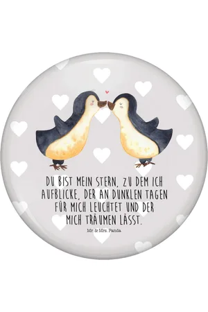 Mr. & Mrs. Panda Anstecknadel Pinguin Liebe - Pastell - Geschenk, Heiratsantrag, Pinguine, 50m (1-tlg), Symbol für Freundschaft - Verkäufer: