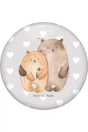 Mr. & Mrs. Panda Anstecknadel Bären Liebe - Pastell - Geschenk, Ehefrau, Verheiratet, Verlobun (1-tlg), Stabile Anstecknadel - Verkäufer: