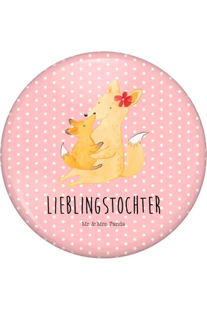 Mr. & Mrs. Panda Anstecknadel Fuchs Mama - Pastell - Geschenk, Button, Lieblingstochter, Bruder (1-tlg), Edles Erscheinungsbild - Verkäufer: