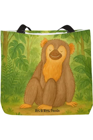 Mr. & Mrs. Panda Shopper Affe Design - - Geschenk, Afrika, Einkaufsbeutel, Einkaufstasche (1-tlg), Süße Motive - Verkäufer: