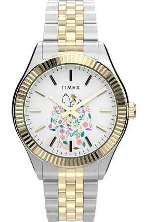 Timex Quarzuhr PEANUTS LEGACY TW2W95100AJ, Armbanduhr, Damenuhr,Edelstahlarmband, Leuchtzeiger