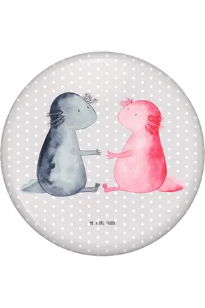 Mr. & Mrs. Panda Anstecknadel Axolotl Liebe, Anstecknadel, Pin, Button, 50mm Button (1-tlg), Charmante Sprüche - Verkäufer: