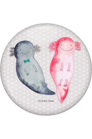 Mr. & Mrs. Panda Anstecknadel Axolotl Freundin, Pin, Button, Anstecknadel, 50mm Button (1-tlg), Edles Erscheinungsbild - Verkäufer: