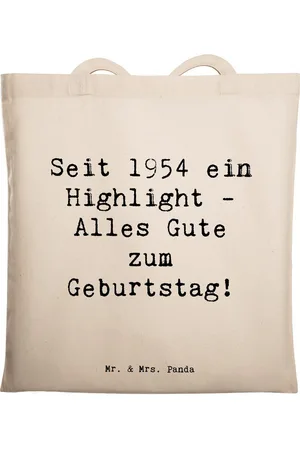 Mr. & Mrs. Panda Tragetasche Spruch 1954 Geburtstag - - Geschenk, Shopper, Tragetasche, liebe (1-tlg), Kreative Designs - Verkäufer:
