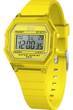Ice-Watch Chronograph ICE digit retro - Clear - Small 022891, Armbanduhr, Quarzuhr, Damenuhr, Silikonarmband, Datum, digital