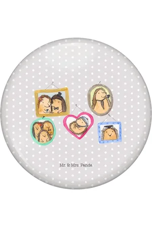 Mr. & Mrs. Panda Anstecknadel Igel Familie - Pastell - Geschenk, Mama, Bilder, 50mm Button, Bu (1-tlg), Einzigartige Designs - Verkäufer: