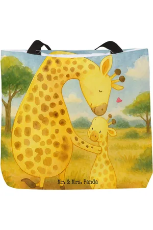 Mr. & Mrs. Panda Shopper Giraffe Kind Design - - Geschenk, Strandtasche, Tragebeutel, Soh (1-tlg), Kreative Designs - Verkäufer:
