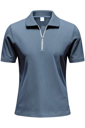 Allthemen Poloshirt mit Cord-Struktur Halbzip Kurzarmshirt - Verkäufer:
