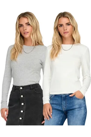 ONLY Langarmshirt (Spar Set, 2er-Pack) schlichtes Basic Shirt in Unifarben - Verkäufer: mailopoint