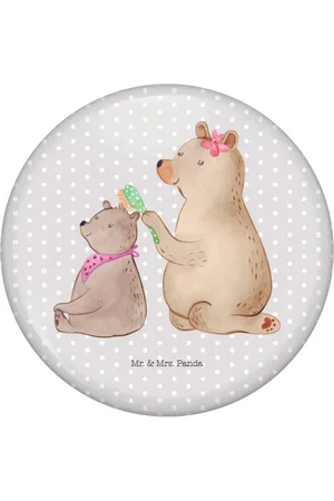 Mr. & Mrs. Panda Anstecknadel Bär Kind - Pastell - Geschenk, Bären, Danke Mama, Pin, Mama, Toc (1-tlg), Edles Erscheinungsbild - Verkäufer: