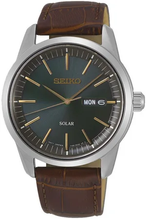 Seiko Solaruhr SNE529P1, Armbanduhr, Herrenuhr, Datum, Saphirglas, Lederarmband