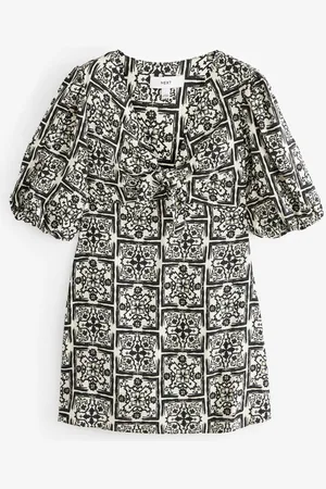 Next Minikleid Minikleid mit Puffärmeln und Bindedetail (1-tlg) - Verkäufer: Germany GmbH