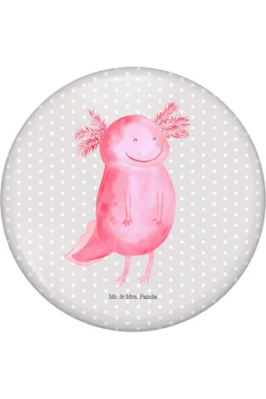Mr. & Mrs. Panda Anstecknadel Axolotl Glücklich, Anstecknadel, Button, 50mm Button, Pin (1-tlg), Charmante Sprüche - Verkäufer: