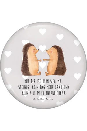 Mr. & Mrs. Panda Anstecknadel Igel Liebe - Pastell - Geschenk, Pin, Partner, Freund, 50mm Butt (1-tlg), Edles Erscheinungsbild - Verkäufer:
