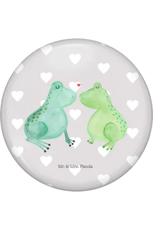 Mr. & Mrs. Panda Anstecknadel Frosch Liebe - Pastell - Geschenk, Pin, Partner, Frösche, Button (1-tlg), Stabile Anstecknadel - Verkäufer: