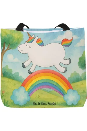 Mr. & Mrs. Panda Shopper Einhorn Regenbogen Design - - Geschenk, Beutel, Einhörner, Erwac (1-tlg), Mobiler Big Bag - Verkäufer: