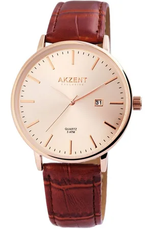 Akzent Quarzuhr Mukarram Exclusive Herrenarmbanduhr mit, Herrenuhr Lederimitat - Verkäufer: Shaghafi GmbH