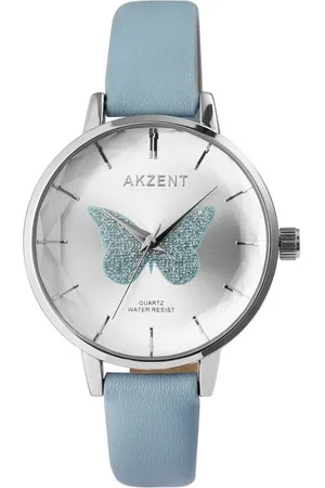 Akzent Quarzuhr Fly Exclusive Damenarmbanduhr mit Lederimitationsband, Damenuhr Lederimitat - Verkäufer: Shaghafi GmbH