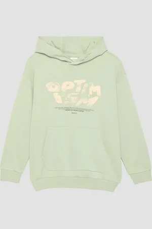 QS by s.Oliver Sweatshirt Oversized Hoodie mit Frontprint - Verkäufer: