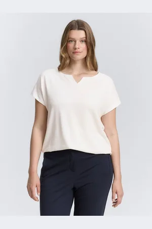 TOM TAILOR T-Shirt Plus Size - T-Shirt im Material-Mix - Verkäufer: TOM TAILOR
