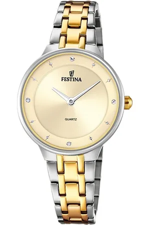 Festina Quarzuhr Damenuhr Mademoiselle Armbanduhr, (Analoguhr), Damen Armbanduhr rund, Edelstahlarmband silber, gold, Fashion - Verkäufer: Fit4Style Silberschmuck - IMPPAC
