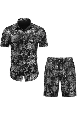 Allthemen Shirt & Hose (Set, Kurzarmhemd & kurze Hose) Freizeitset Kurzarmhemd & Shorts mit Jacquardmuster - Verkäufer: