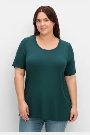 Sheego T-Shirt Große Größen in A-Linie, mit Cut-out im Nacken