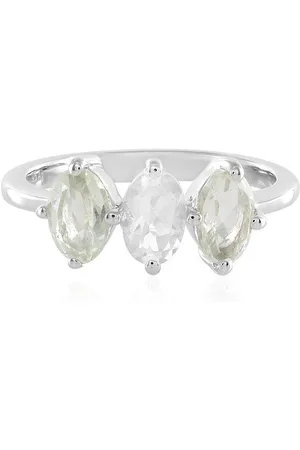Cavill Silberring Brasilianischer Grüner Amethyst & Weißer Topas Silber Ring, 1,247ct (1-tlg) - Verkäufer: Juwelo Deutschland GmbH