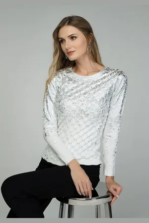 Passioni Strickpullover Pullover im modernen 3D-Strick mit aufwendiger Glanzfolie - Verkäufer: Passion Mode