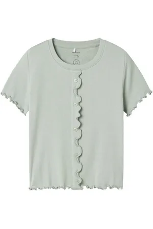 NAME IT T-Shirt Holimse Rib T-Shirt Top Aqua Gray - Verkäufer: HUCKLEBUCK & FINJA Nordkinder Kindermode