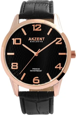 Akzent Quarzuhr Khalil EXCLUSIVE Herrenuhr mit Band aus Lederimitat, Herrenuhr Lederimitat - Verkäufer: Shaghafi GmbH