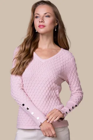 Passioni Strickpullover Pullover mit Rautenmuster und Knopf-Details - Verkäufer: Passion Mode