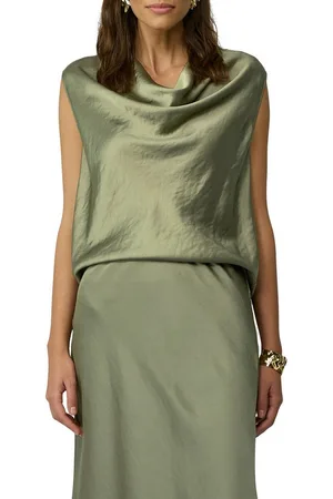 QS by s.Oliver Shirttop mit Wasserfall-Kragen