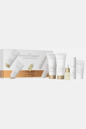 Rituals Hautpflege-Set The Ritual of Namaste Trial Set (5-tlg) Gesichtspeeling 30 ml + Bakuchiol Booster 4 ml + Reinigungsschaum 30 ml + Tagescreme 10 ml + Anti-Aging Serum 10 ml / 1 Stk., 5-tlg. - Verkäufer: EdmoStore