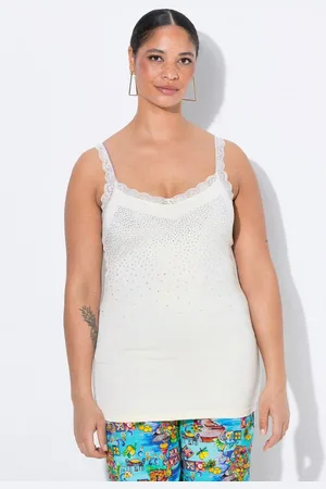 Miamoda Longtop Top ärmelloser Slim Fit Glitzersteinchen Spitze - Verkäufer: Popken Fashion Group