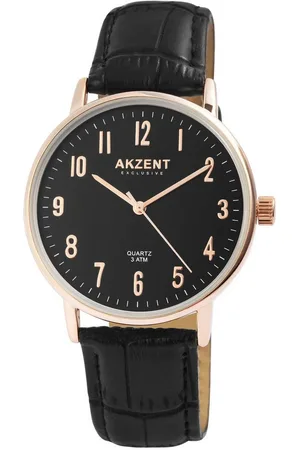 Akzent Quarzuhr Dawin Exclusive Herrenuhr mit Lederimitationsarmband, Herrenuhr Lederimitat - Verkäufer: Shaghafi GmbH