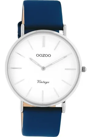 Oozoo Quarzuhr Damen Armbanduhr dunkelblau Analog, (Analoguhr), Damenuhr rund, groß (ca. 40mm) Lederarmband, Casual-Style - Verkäufer: Fit4Style Silberschmuck - IMPPAC