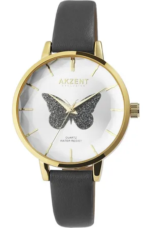 Akzent Quarzuhr Fly Exclusive Damenarmbanduhr mit Lederimitationsband, Damenuhr Lederimitat - Verkäufer: Shaghafi GmbH