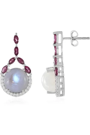 Cavill Ohrring-Set Indischer Regenbogen Mondstein & Granat Ohrringe, 925 Silber (2-tlg) - Verkäufer: Juwelo Deutschland GmbH