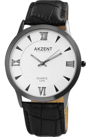 Akzent Quarzuhr Bayazid Exclusive Herrenuhr mit Lederimitationsarmband, Herrenuhr Lederimitat - Verkäufer: Shaghafi GmbH